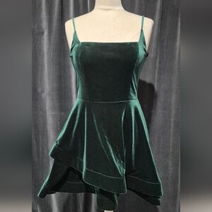 B Darlin Dark Green Velvet Mini Dress
